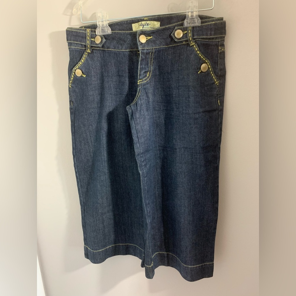 Vintage Women’s Retro Capri Wide Leg Jeans Size 7 - Picture 1 of 4